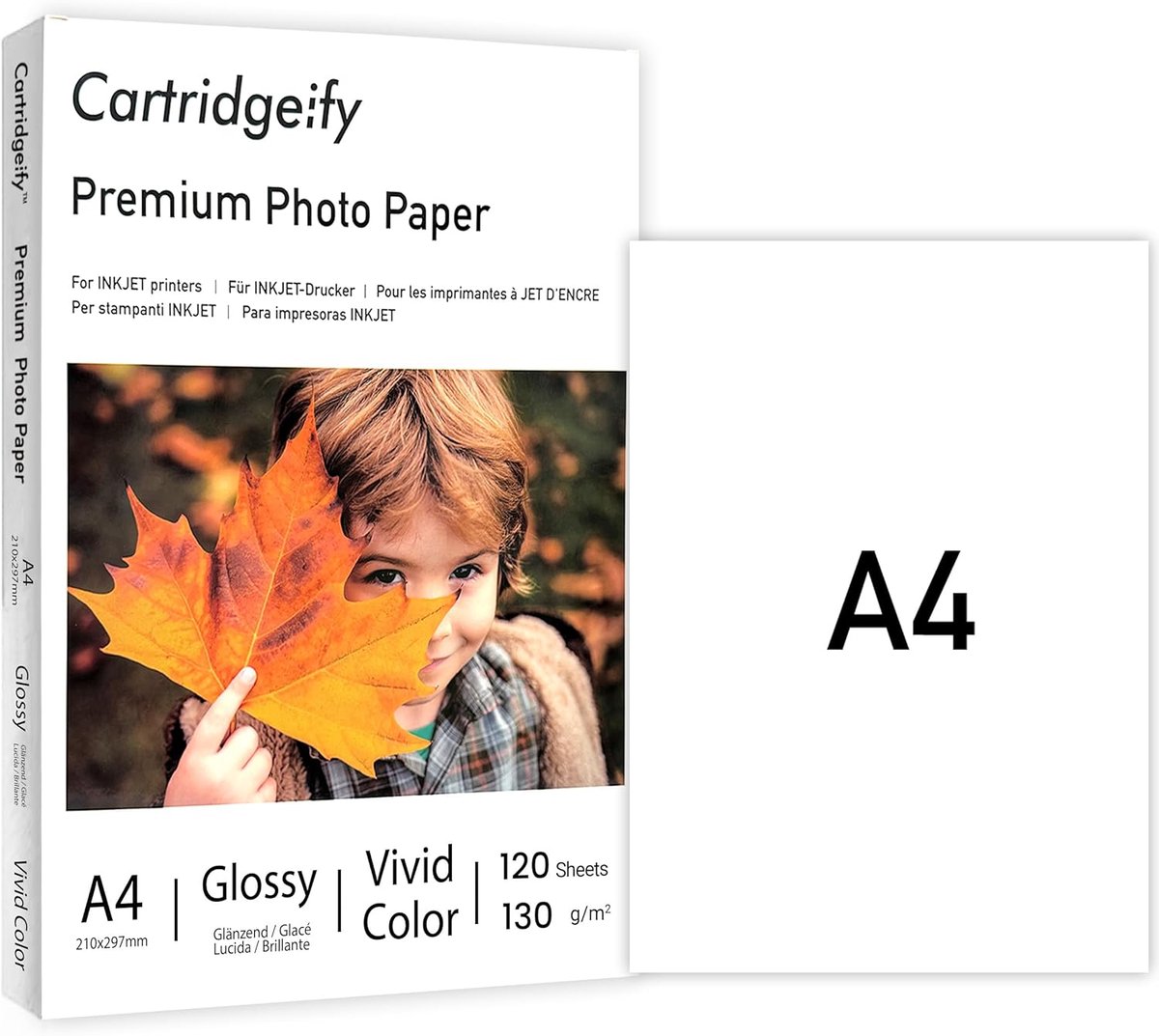 SnelShoppen - Inkjet Hoogglans Fotopapier A4 130 g/m² - 120 Vellen voor Canon HP Epson Brother Inkjetprinter - Professionele Kwaliteit voor Foto's en