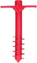 Rode parasolhouder/ parasolharing strand 40 cm