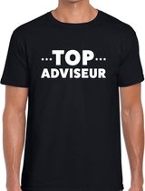 Top adviseur beurs/evenementen t-shirt zwart heren - dienstverlening/advies shirt maat 2XL