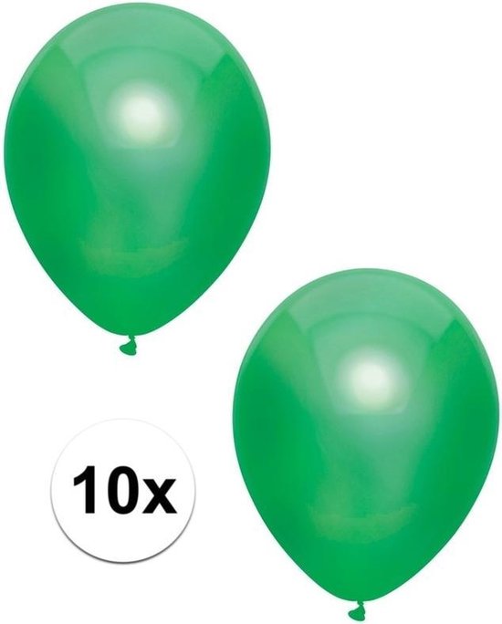 10x Donkergroene metallic ballonnen 30 cm