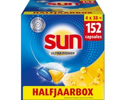 Sun - Vaatwastabletten - Ultra Power - All-in 1 - 152 Capsules - Voordeelverpakking