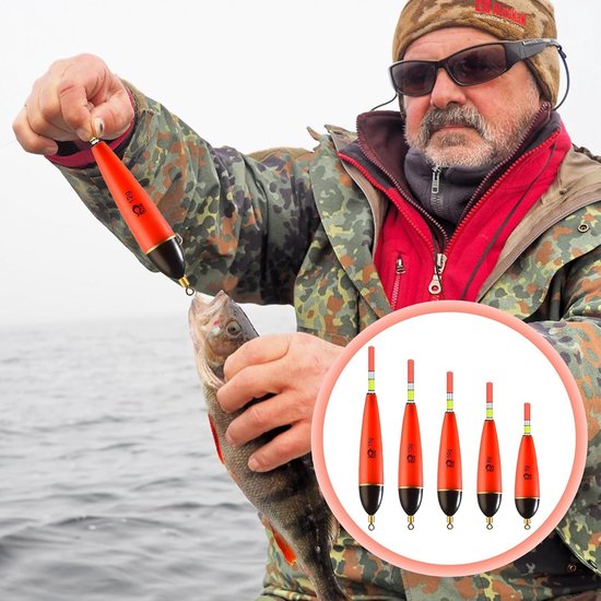 Thijox - 5 Stuks Hengelaccessoires Dobberset - Lichtgevende EVA Dobbers voor Snoek, Baars en Karper - 5/8/10/12/15 g - Ideaal voor Nachtvissen van Thijox — afbeelding 3