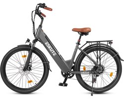 E-bike - 26 inch elektrische fiets - E-stadsfiets 250W achtermotor - 36V 13Ah verwisselbare accu - tot 100km - LCD-display - lage instap E-stadsfiets - voor dames en heren volwassenen - Grijs