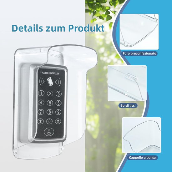 Deurbel Afdekking - Regenkap Toegangscontrole - Weer Beschermen - Eenvoudige Montage - 165 cm - Transparant — afbeelding 2
