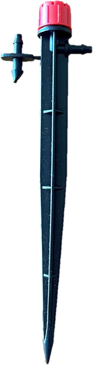Microsprinkler met grondpen - Druppelirrigatie - Planten water geven - Instelbaar debiet - 25 stuks - Zwart-rood