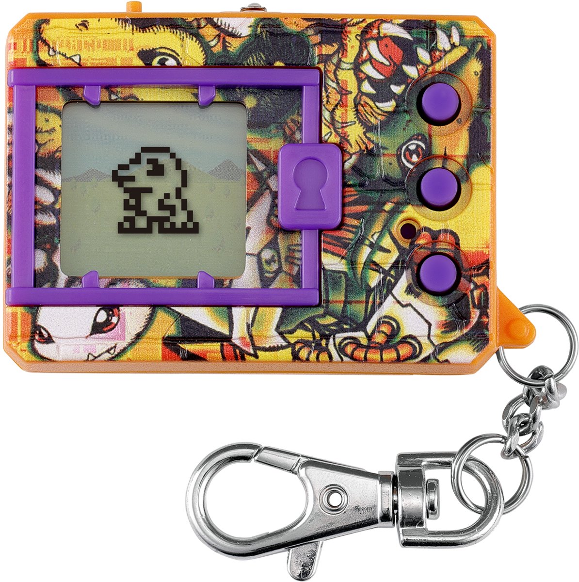 Digimon Original – Digivolution Agumon – Elektronisch Virtueel Monster – Draagbaar Interactief Spel met Evolutie & Gevecht – Kleur Oranje en Paars – Batterij Inbegrepen – Speelgoed 8 jaar en + – Bandai – 61133