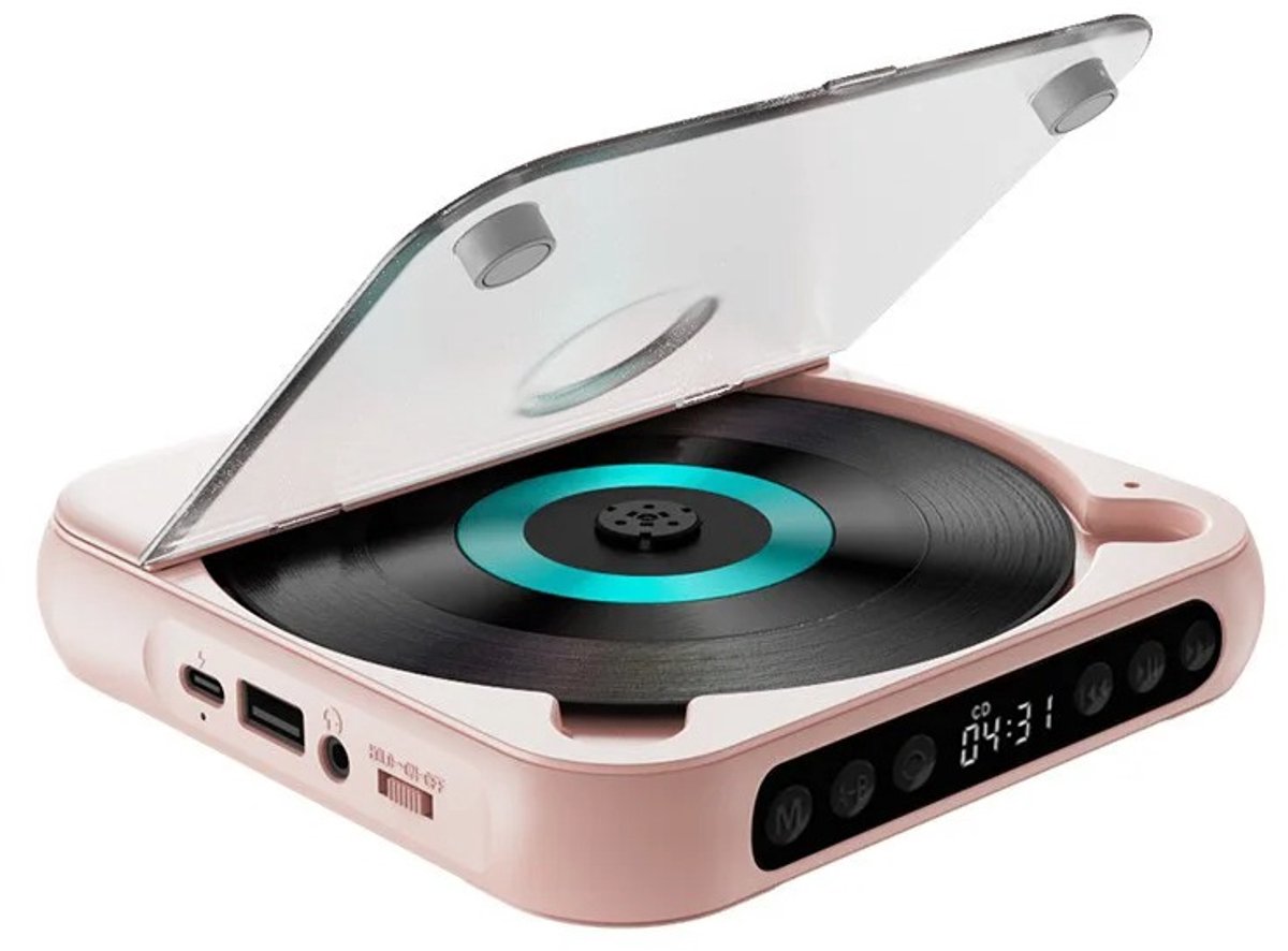 Sello! discman – draagbare bluetooth cd-speler – uitstekende geluidskwaliteit – USB-C snelladen – led display - zwart