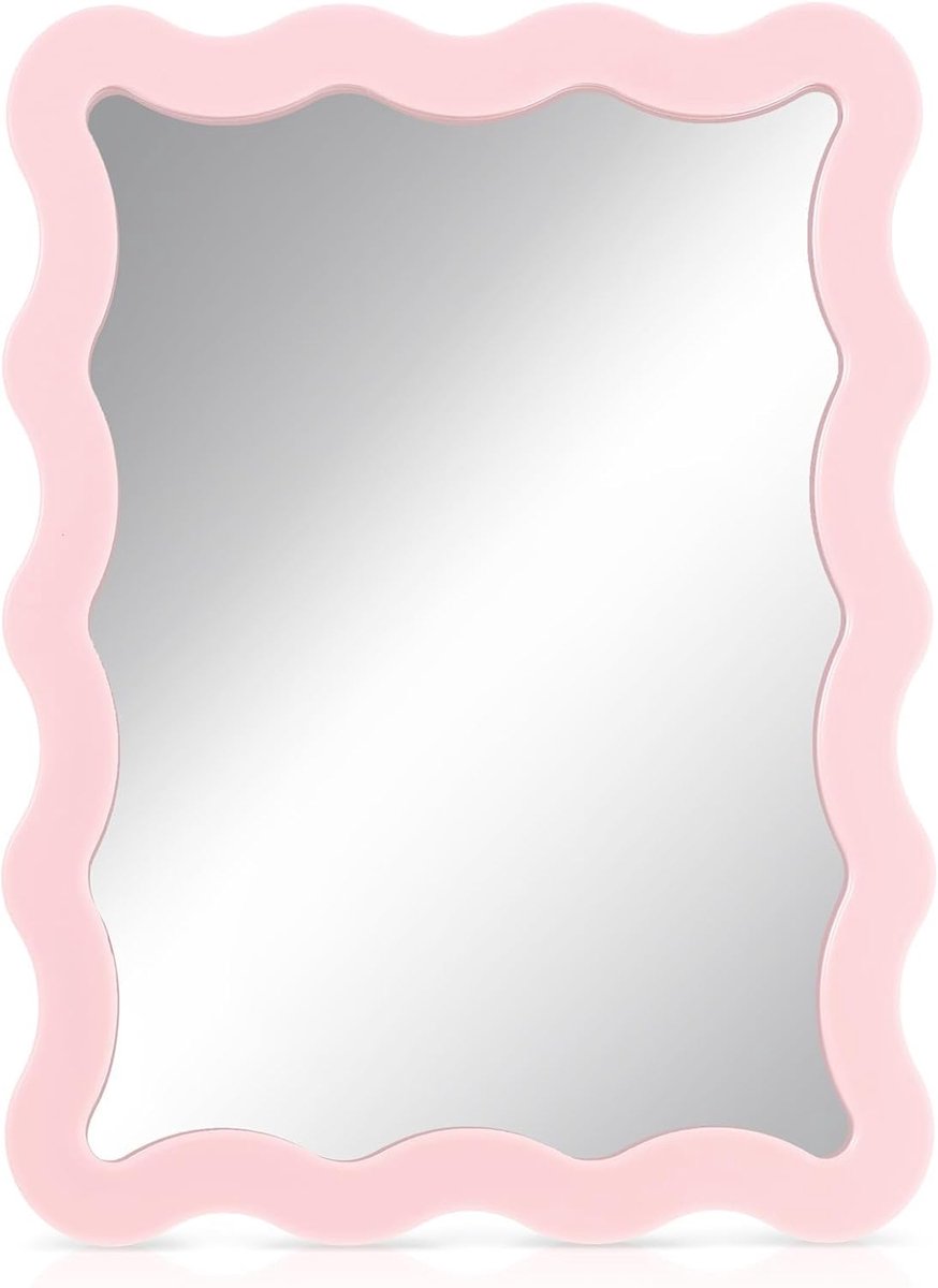 SnelShoppen - Magnetische Deurspiegel - Zelfklevende 5 x 7 inch Schulp Spiegel voor Makeup en Haarstyling - Compacte Glazen Spiegel voor Kantoor en Ka