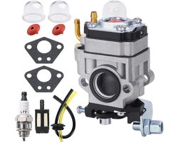 SnelShoppen - Carburetor voor 52cc, 49cc, 43cc Grastrimmer, 10-in-1 Set met Gaskets, Brandstoffilter, Bougie, Geschikt voor Brushcutter Motoronderdele