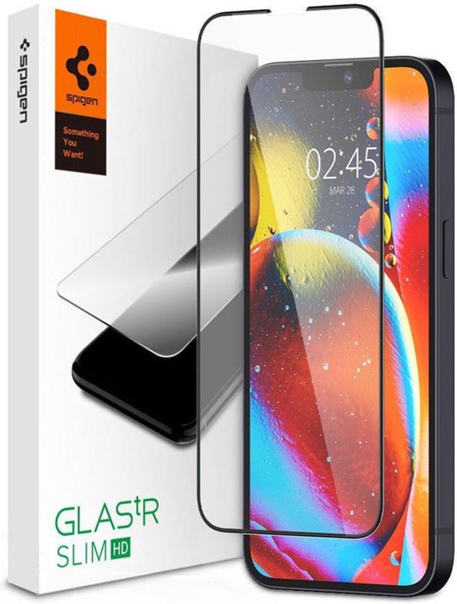 Spigen Geschikt voor Apple iPhone 16e - Glas.tR - Screenprotector - Zwart