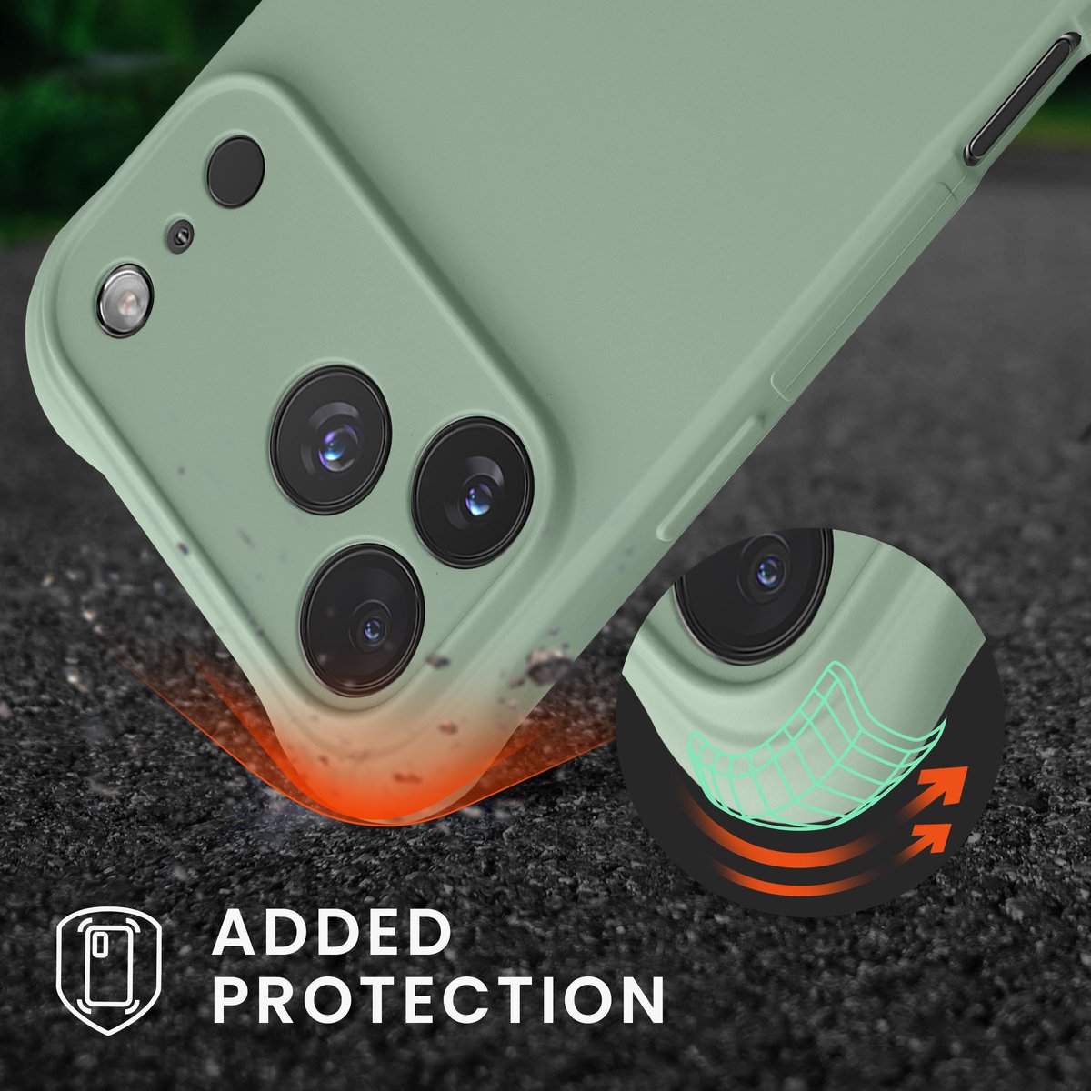 kwmobile telefoonhoesjegeschikt voor Apple iPhone 18 Pro Max / iPhone 17 Pro Max - Hoesje van siliconen met telefoonkoord - In grijsgroen