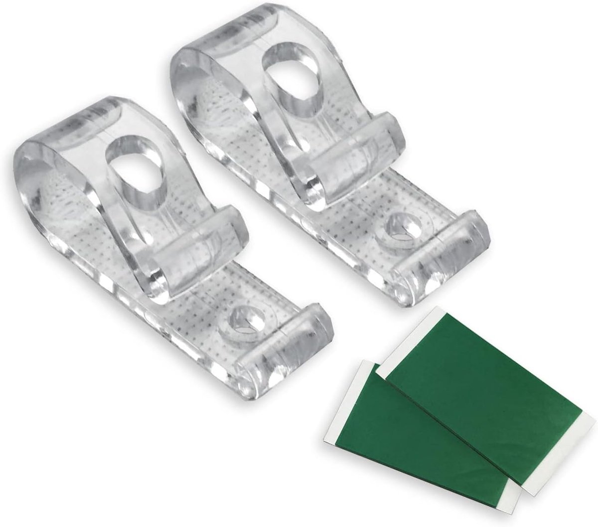 Lange zelfklevende kettingsteun/kettingspanner - Kleur: Transparant - voor kogelkettingen - 2 stuks