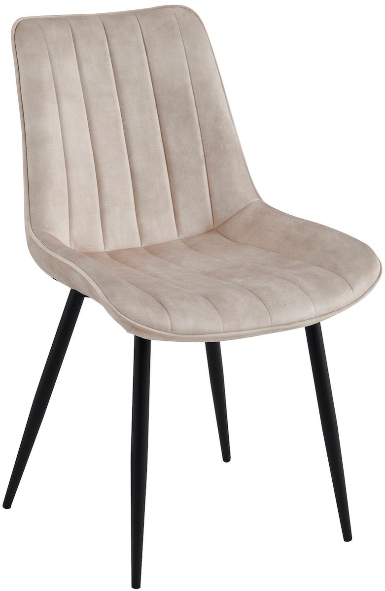 Colenis® - Verta Eetkamerstoel - Set Van 4 - Beige - Adoré Velvet - Design