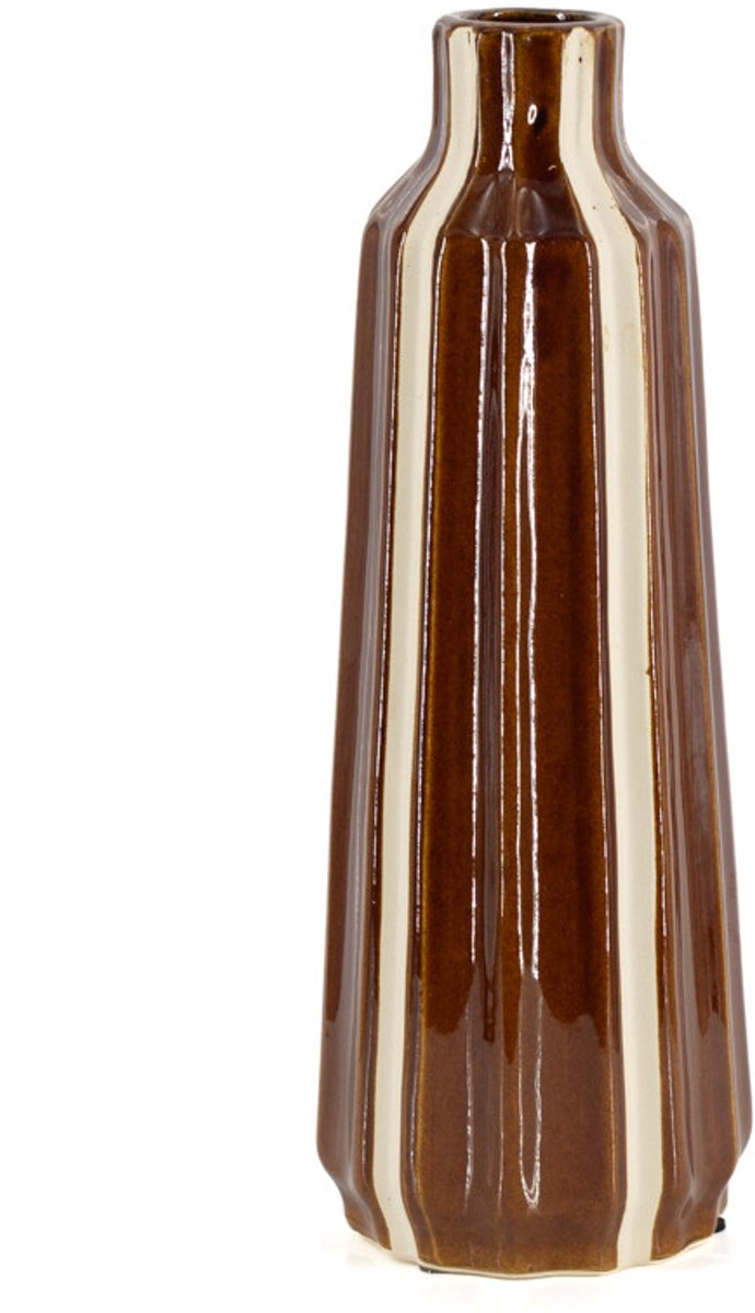 Aardewerk vaas Strea M bruin beige