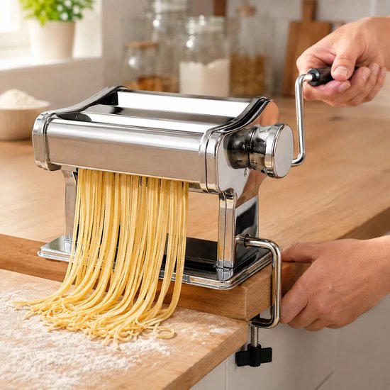COOK Concept RVS Pastamachine met Tafelklem - Zilver van cook-concept — afbeelding 2
