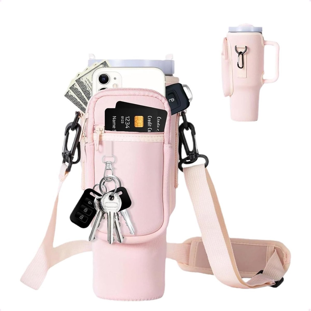 Draagtas voor 100ml Drinkfles, Neopreen Fleshouder met Accessoires voor Sport en Outdoor Activiteiten