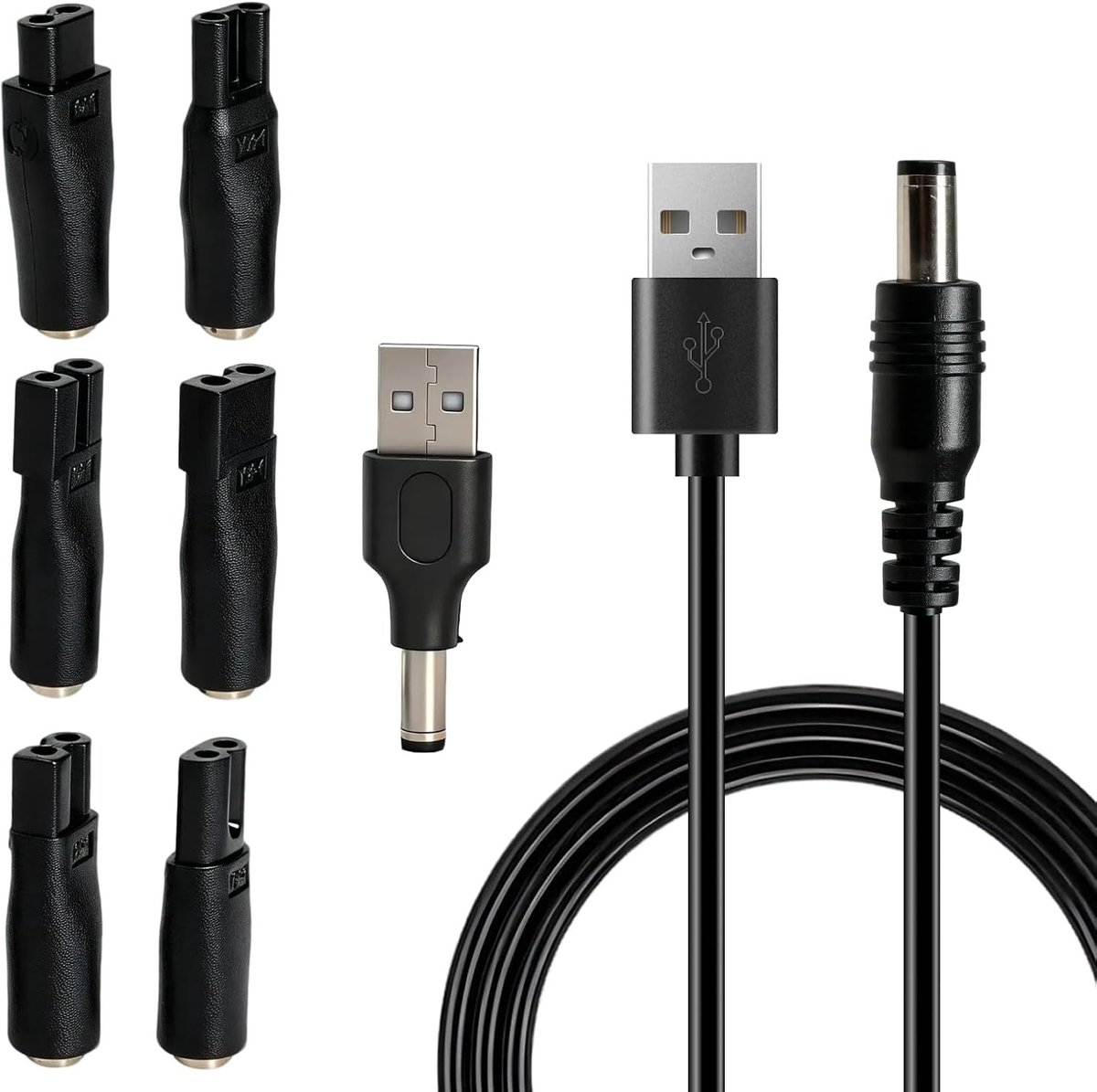 Complete Set van 7 Stuks 5V Opladers voor Scheerapparaten, USB Adapter en Voedingskabels voor Baardtrimmers en Schoonheidsinstrumenten