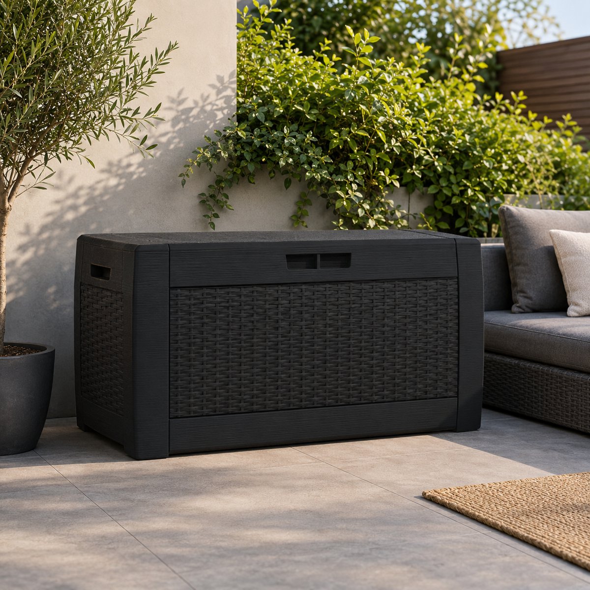 Parasha Nova Tuin opbergkast - Opbergkist 119x48x60 cm Buiten Patio Tuinbox voor Kussens Dekbedden, Afsluitbaar Deksel, 310 L Capaciteit