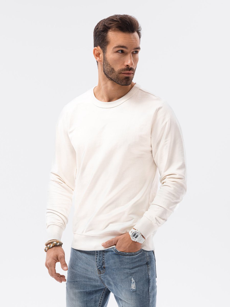 Ombre - Heren Sweater - Creme - Zachte Stof - Ronde Hals