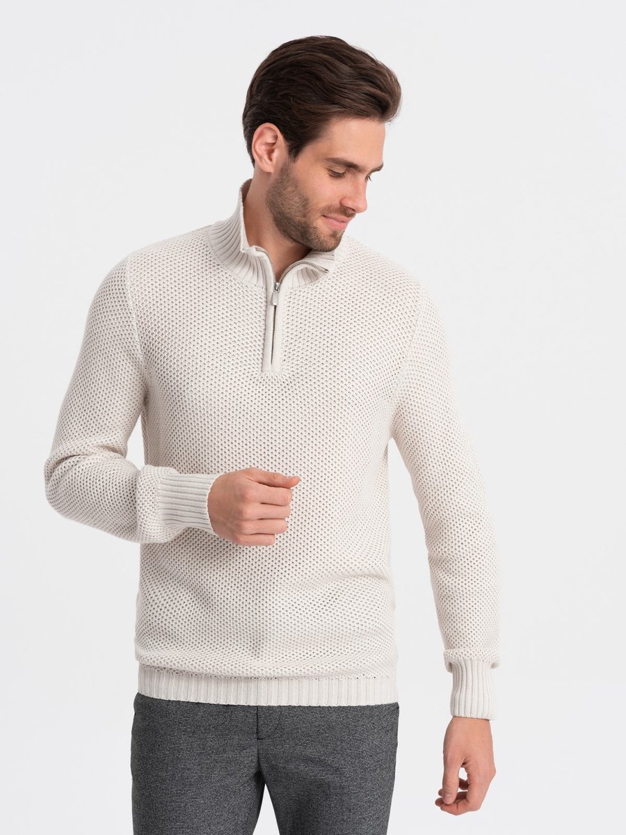 Italian Style - Kerato - Trui Heren - Wit Beige - Style-Italie