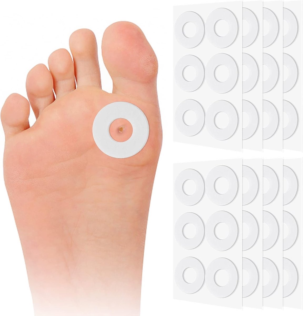 Ronde 48 Stuks Eeltkussens voor Voeten, Comfortabele Voetverzorging en Verlichting van Eelt