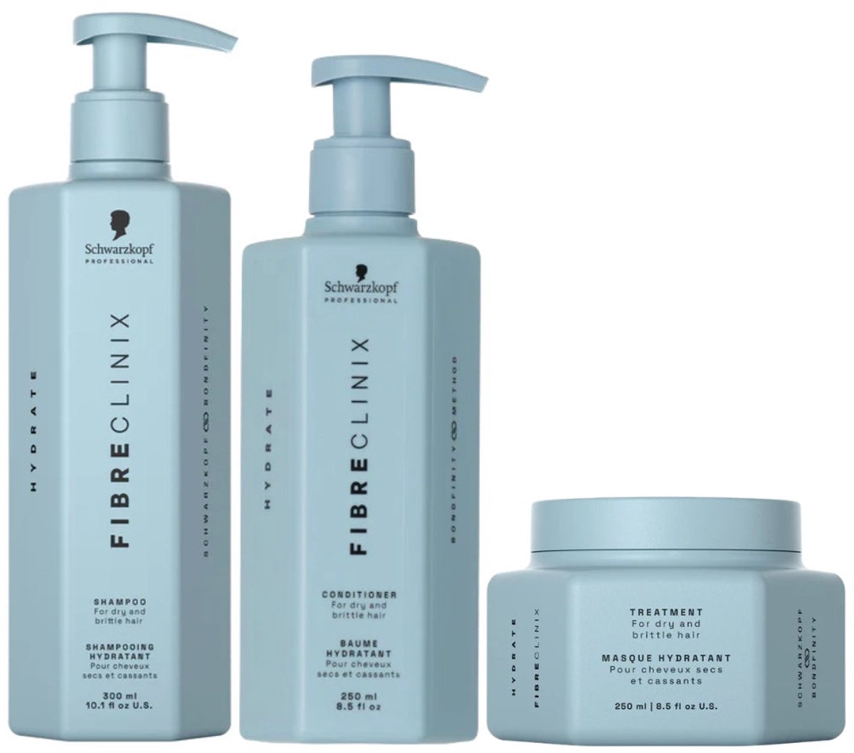 Fibre Clinix - Hydrate Treatment Set - 300+250+250ml