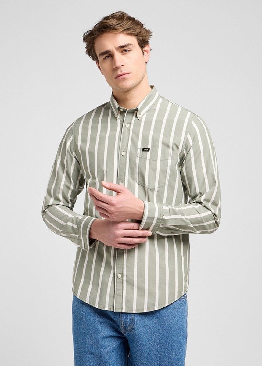 Lee - Botton Down - Olive Stone Stripe