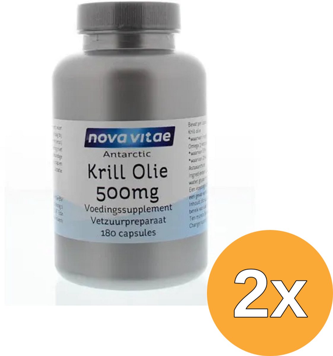 2x Nova Vitae Antarctic Krill Olie 500 Mg (180 capsules)