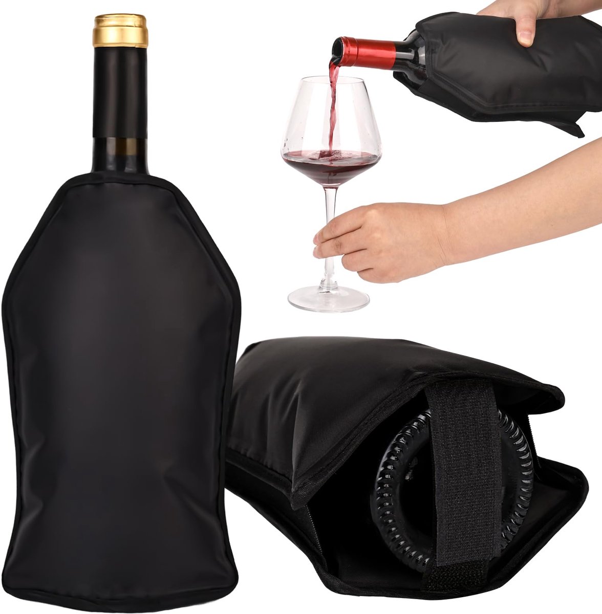 Wijnkoeler manchet set van 2 - koelmanchet voor wijn en champagne - ideaal voor onderweg - houdt flessen koel - ShopVlot