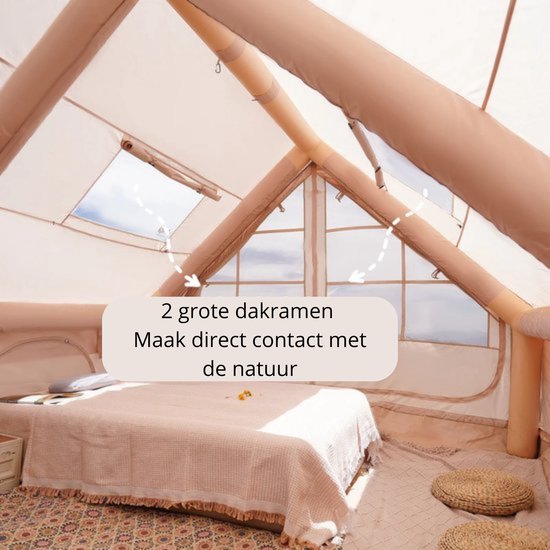 Solayne Tent - Kamperen - Travel - Kampeertent - Opblaasbare tent - Oxford - 4Seizoenen - Outdoor - 3x2,10m - 5/8 personen - Khaki van Solayne Tent — afbeelding 4
