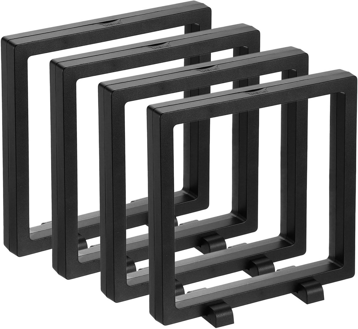 QUARKZMAN 4 stuks 3D Floating Display Case, 6,3 x 6,3 x 0,8 inch Floating Frame Display Holder Stand, Transparante PE - ShopVlot