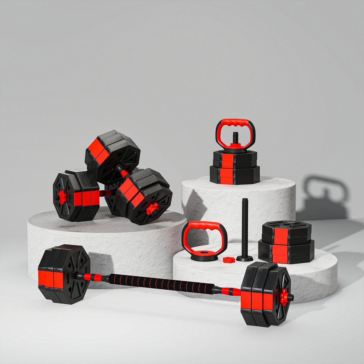 SPORTNOW Halterstang Set-Kunststof, zand-125L x 18B x 18H cm-Rood thumbnail 3