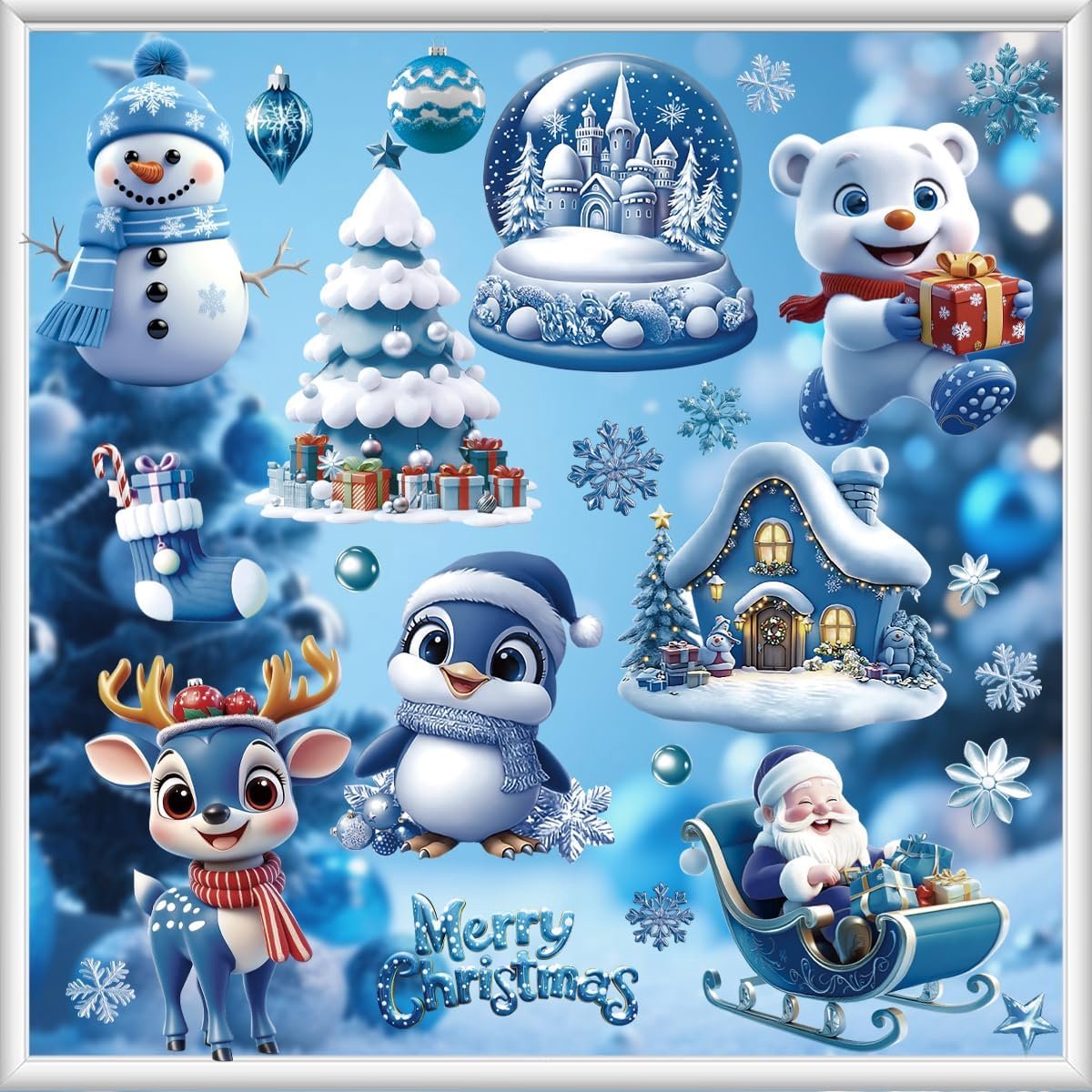Herbruikbare Kerst Raamstickers - Verwijderbare PVC Decoratie Voor Ramen - Zelfklevende Kerstversiering Zonder Lijmresten