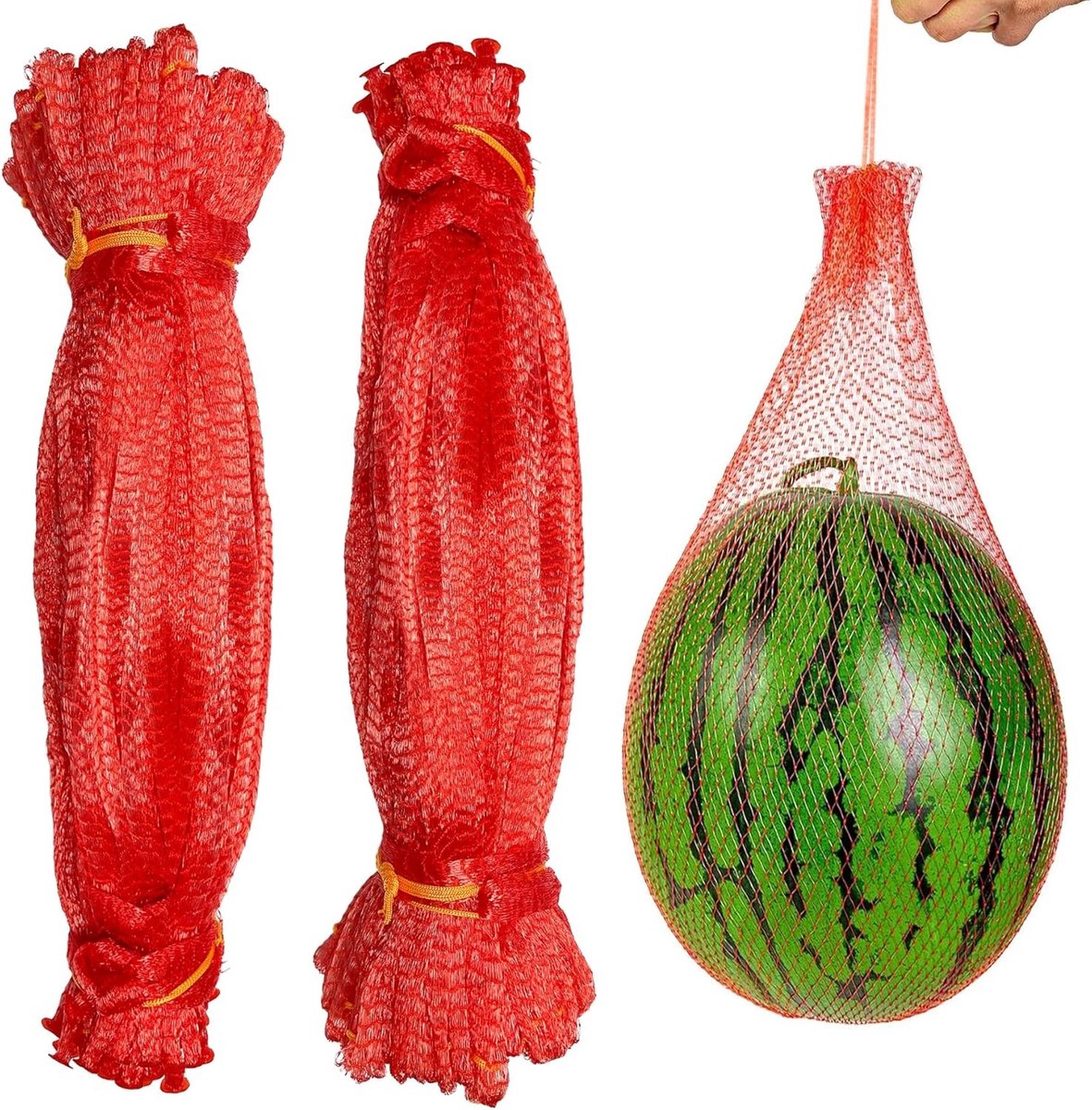 Pack van 100 Herbruikbare Watermeloen Netten voor de Tuin, Dikke Melon Hammock, 45 cm, Ideaal voor Fruit en Groenten, Hangend en Veilig Gebruik