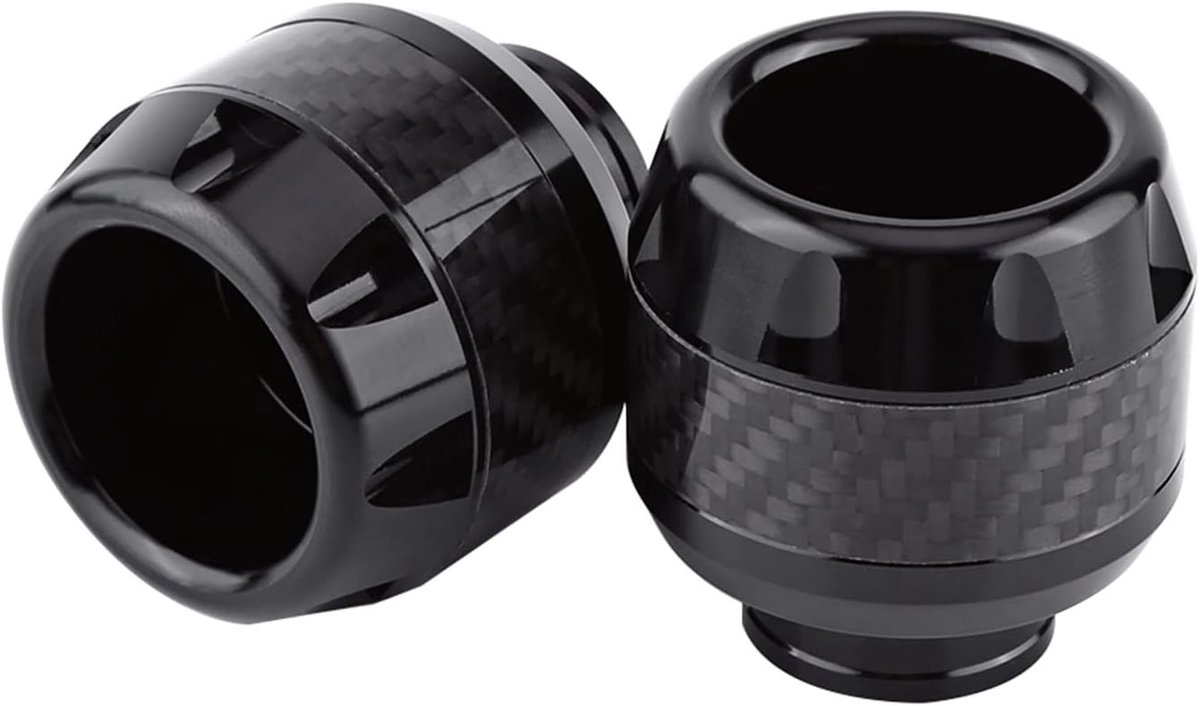 Carbon Fiber Voorvork Sliders voor Motorrijders - Crashbescherming en Stijl (Zwart)