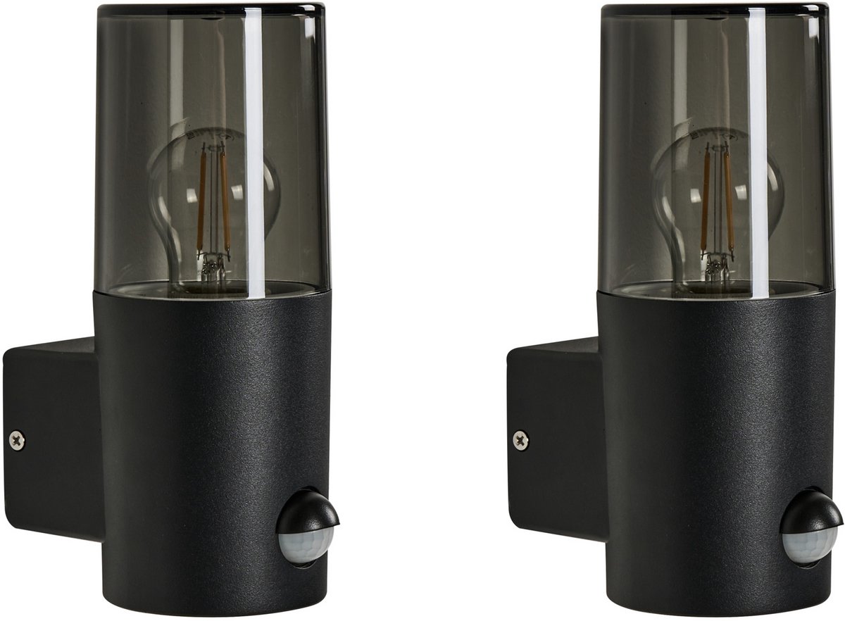 ELRICK - Buitenwandlamp set van 2 - Zwart - Aluminium