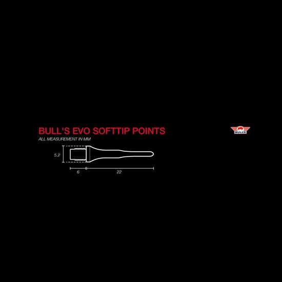 Bull's EVO Std. Softtip Points 500 pcs. Blue van Bull's — afbeelding 4