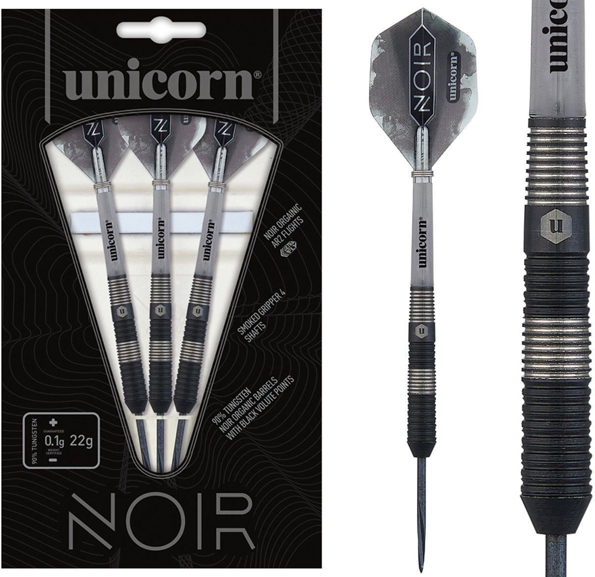 Unicorn Noir Shape 3 90% - Dartpijlen