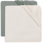 Jollein Hoeslaken Wieg - 40/50x80/90cm - Jersey - Sea Green/Ivory
