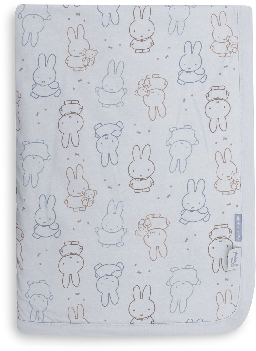 Jollein Baby Deken Wieg 75x100cm Miffy Moments Cloudy Blue