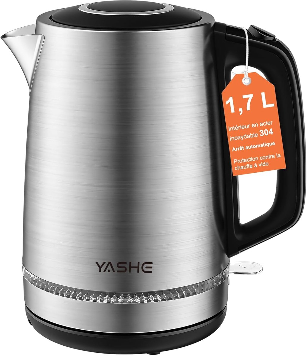 YASHE waterkoker - 1,7 L - 2200 W - rvs