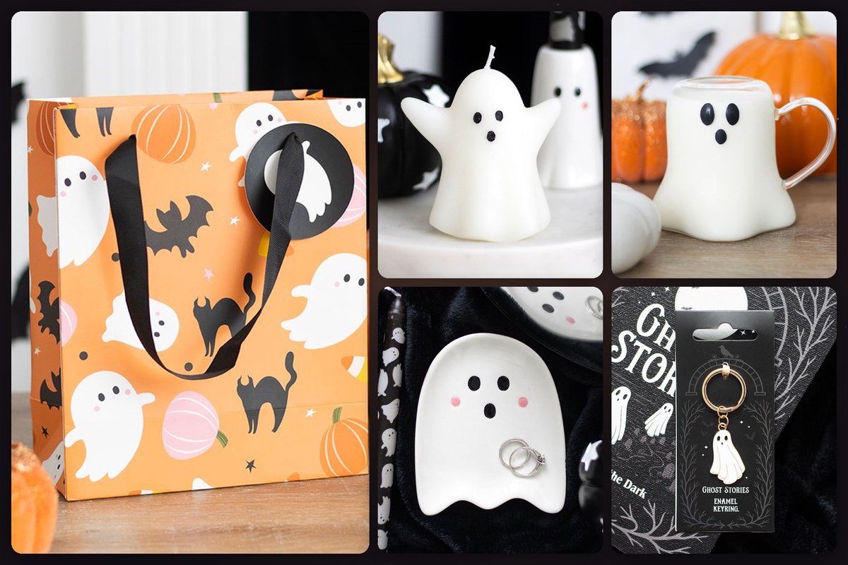 Boo Basket – Halloween Cadeauset 5-delig | Spooky Giftset met Spookkaars, Glazen Spookmok, Sieradenschaaltje & Sleutelhanger, incl. Cadeautasje - BOO BASKET