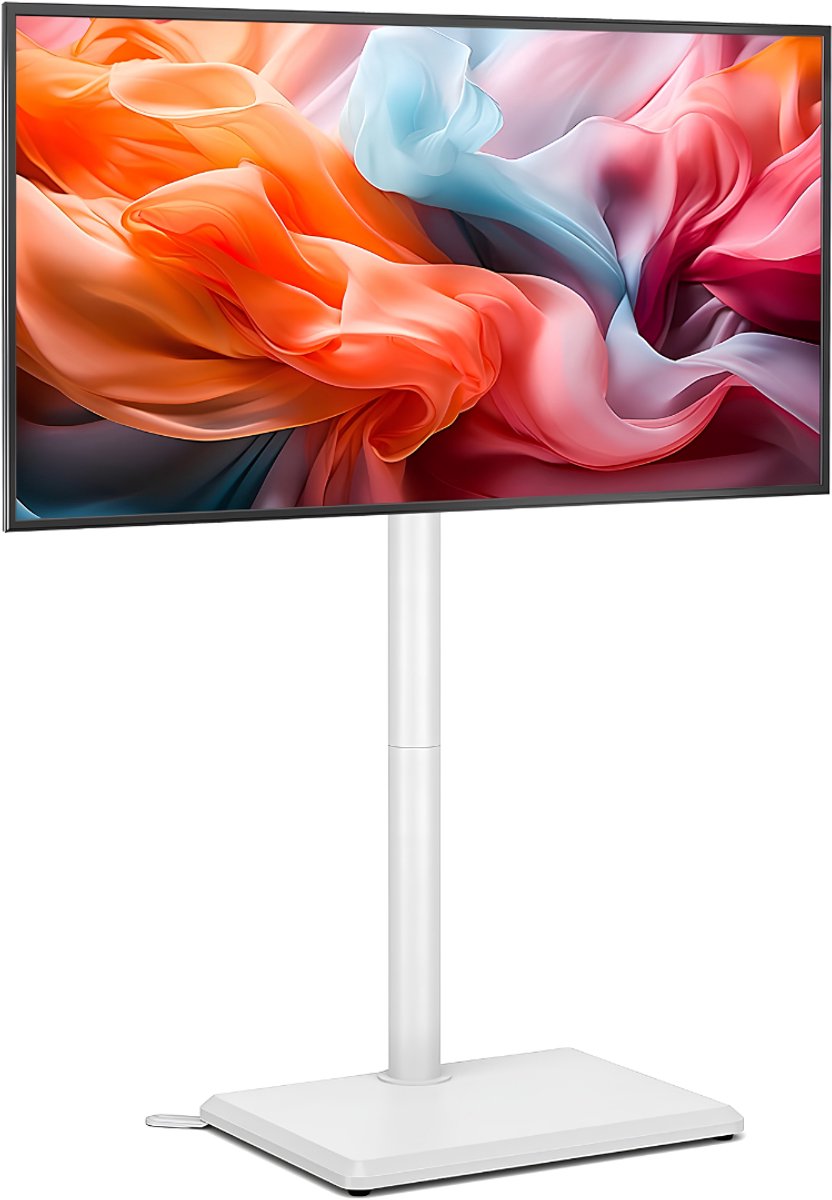 TYR® TV Standaard Verijdbaar - TV Standaard - TV Statief - Wit - 44cm x 34cm x 12cm