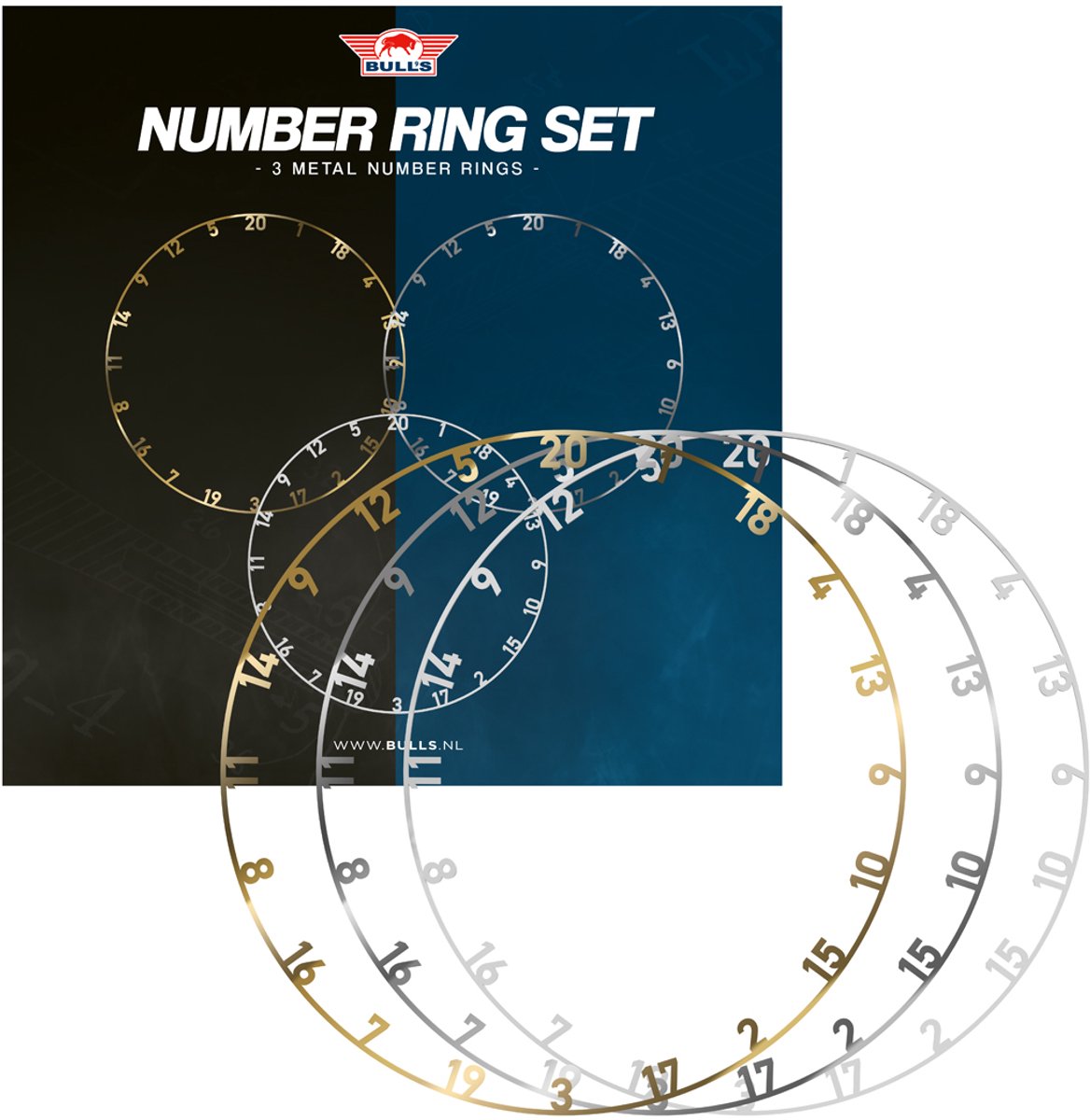 Bull's Metal Number Ring Set | 3pcs