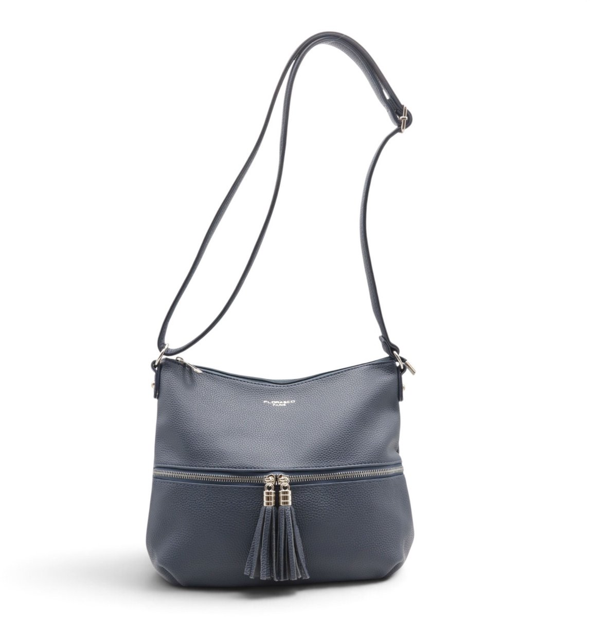 Flora&Co - schoudertas/crossbody tas - blauw - instelbare draagriem