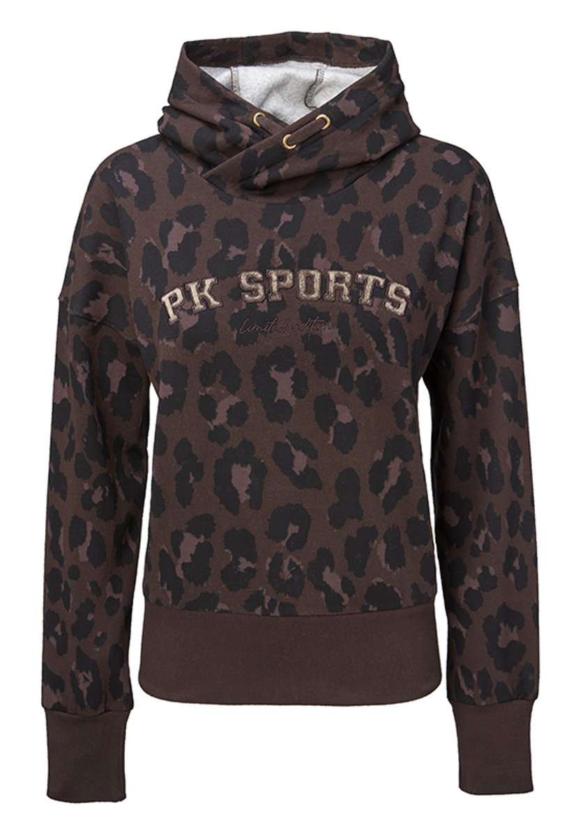 PK International - Victory - Hoodie - Sweater - all over print - zachte stof - hoge tailleband - capuchon - All Over Coffee - Donkerbruin - XXXL/46