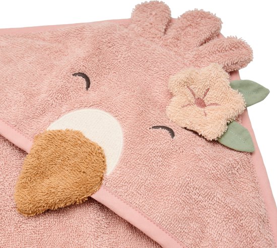 Little Dutch Badcape Flamingo - 75x75 cm - Roze van Little Dutch — afbeelding 2
