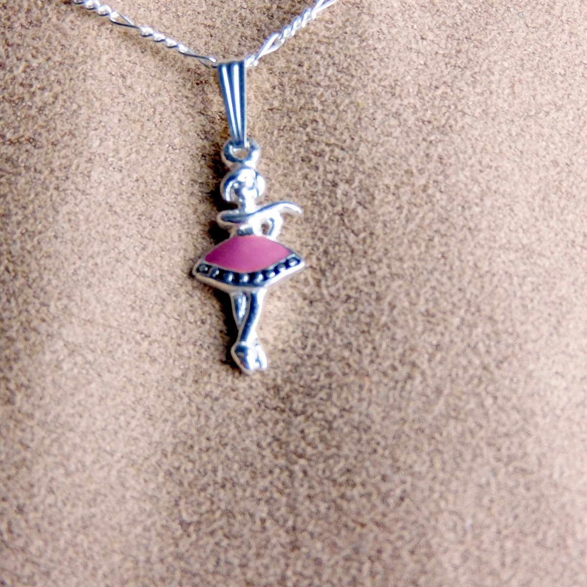 Hetty'S - Zilveren hangertje - Ballerina - Zilver collier van 42 cm - Geschikt voor kinderen