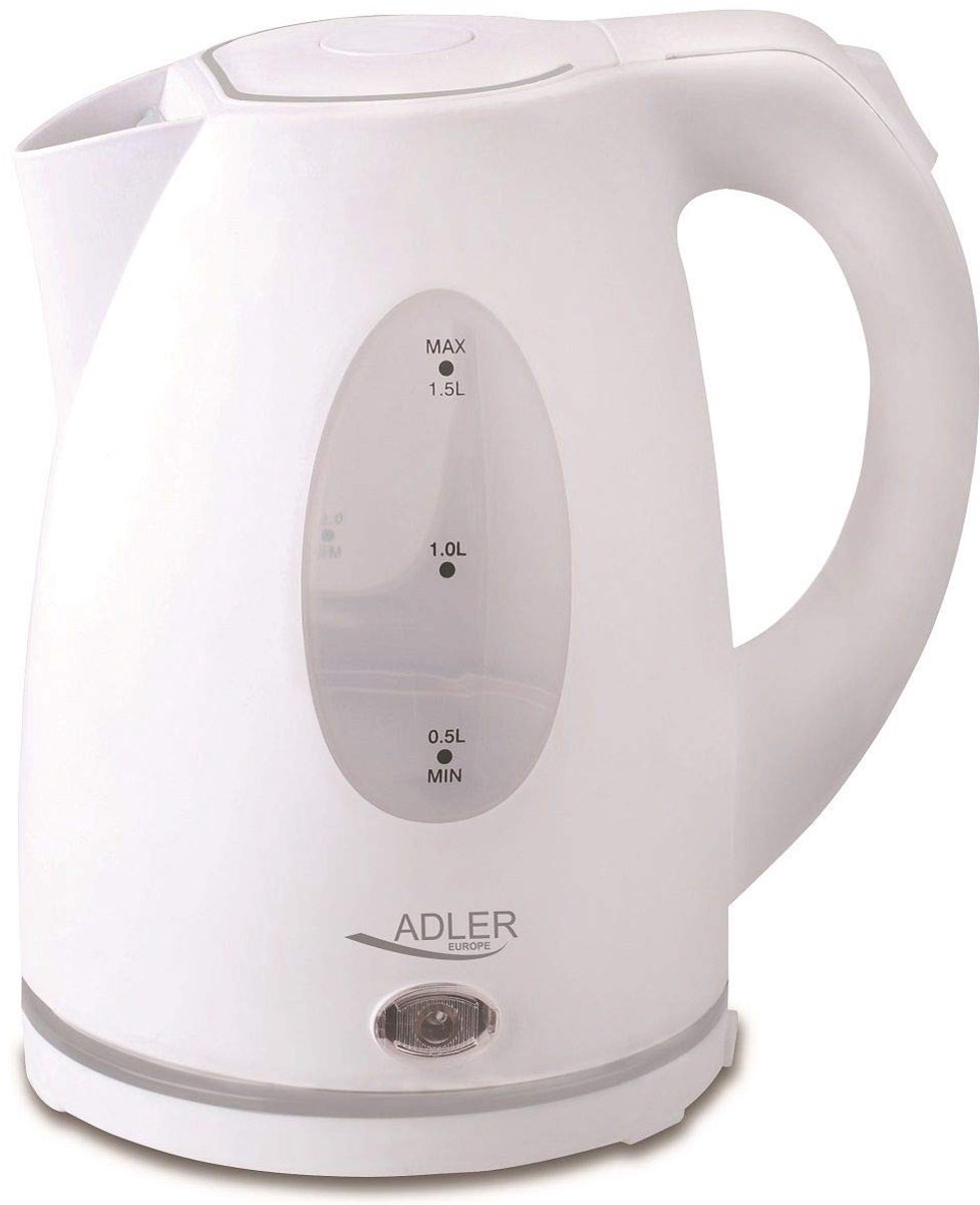 Adler AD 1207 Kettle plastic 1,5 L, kunststof, 1,5 liter, wit - ShopVlot