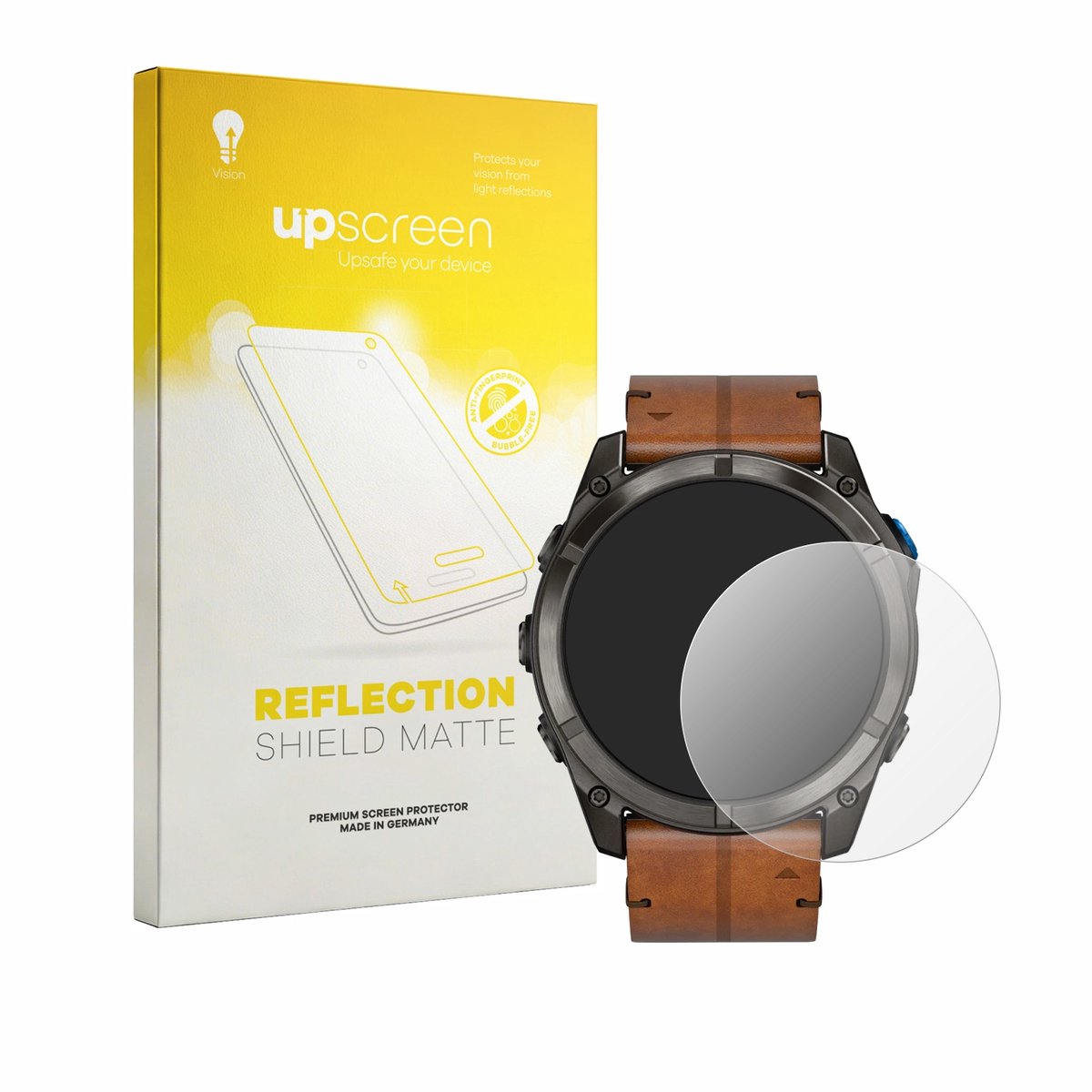 upscreen - Screenprotector voor Garmin D2 Mach 2 Pro (51 mm) - Folie Beschermfolie anti glare matte